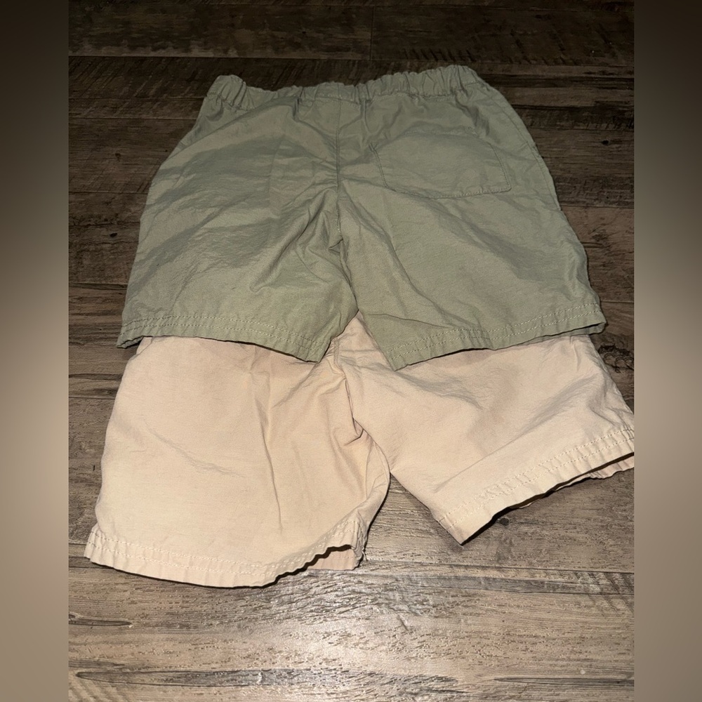 Toddler  Green and Tan Shorts